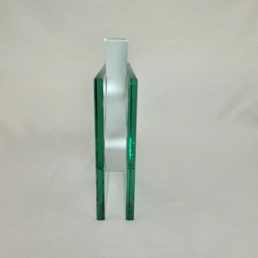 Peter Hewitt MoMA Square Ribbon Vase Glass Anodized Aluminum Modernist Decor